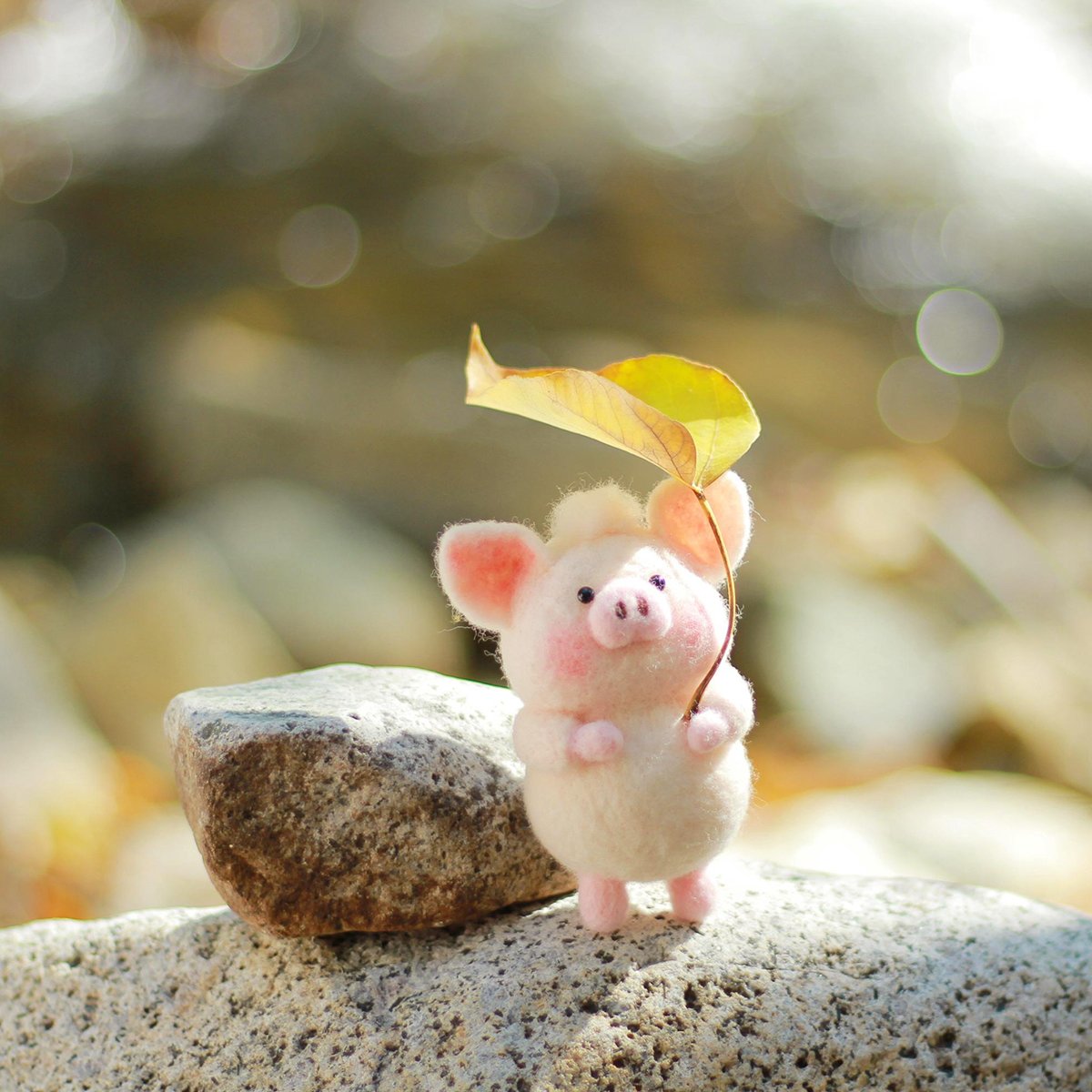 💖Cute Handmade Felt Pig