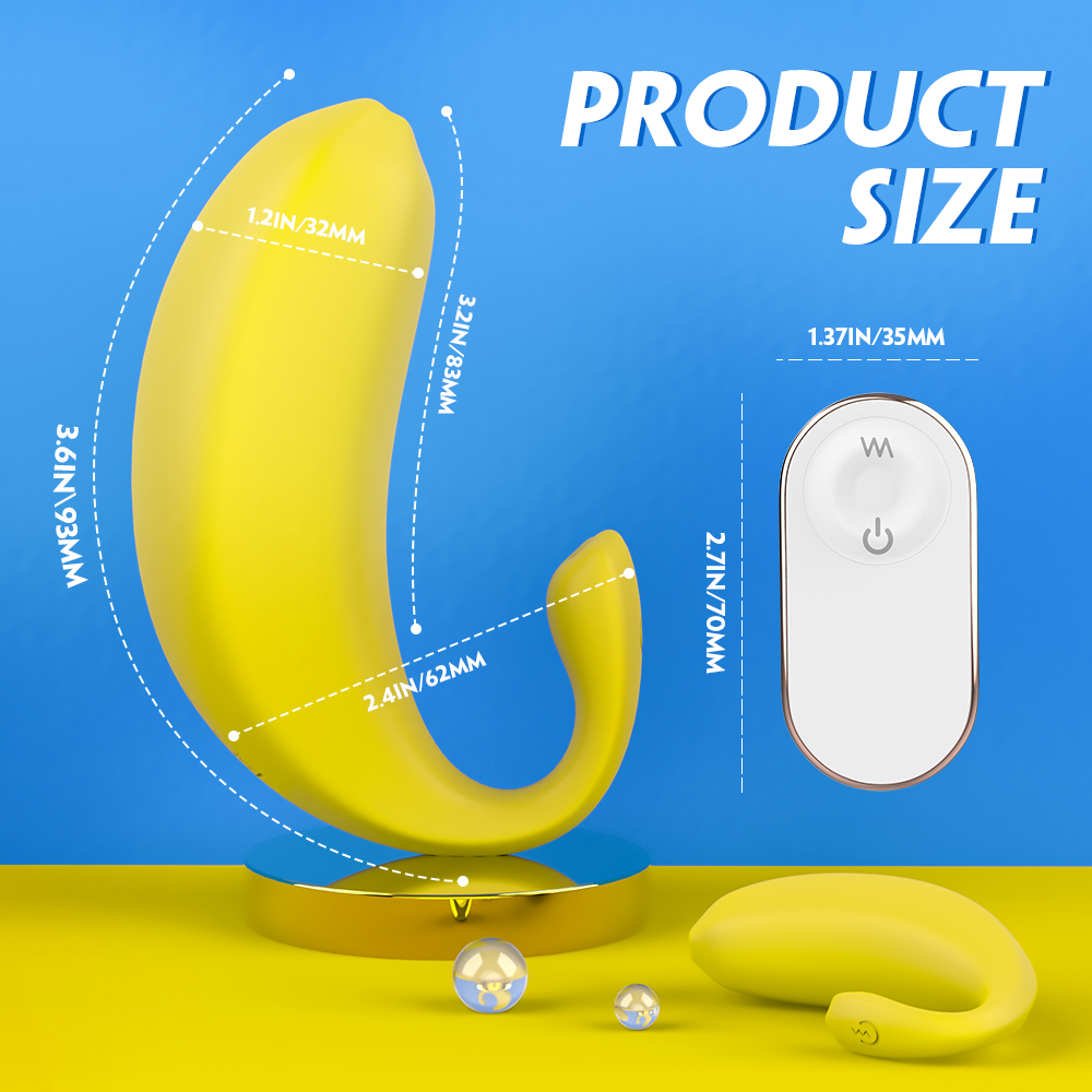 SHEMESIX Ladies Cute Banana Remote Control Vibrating Masturbator G-spot Clitoral Vibrator