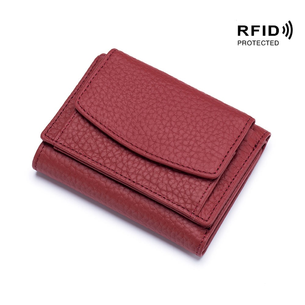 2024 New Genuine Leather RFID Blocking Card Holder Organizer Pocket Mini Wallet