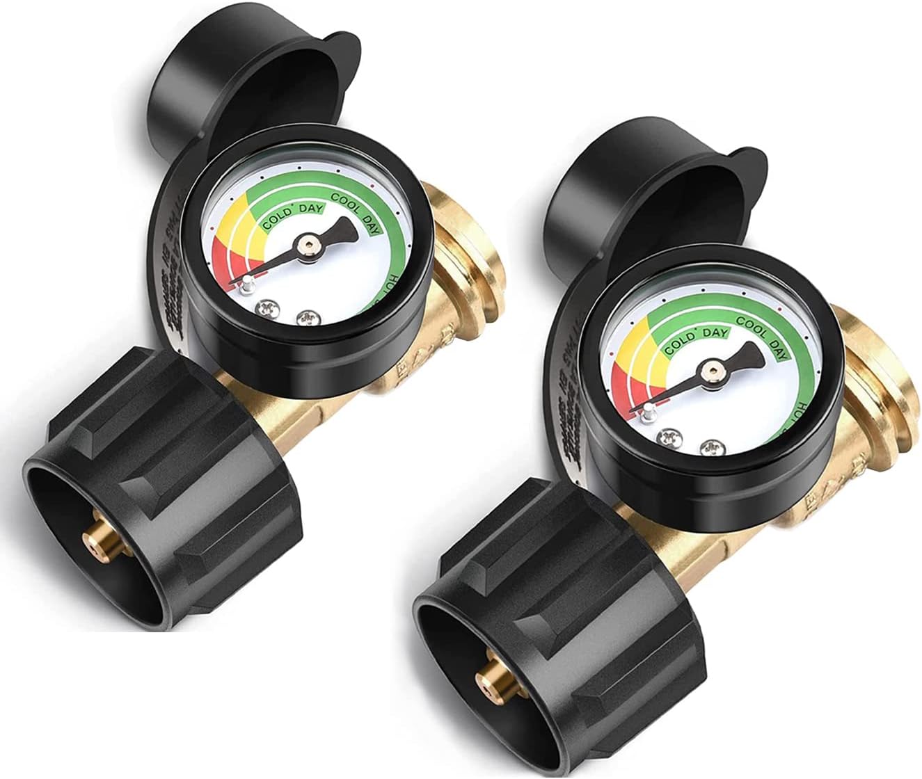 Universal Propane Tank Gauge for 5-40 Pound LP Tanks | Gas Level Indicator for Grill, Heater, RV Camper, QCC1 Connection