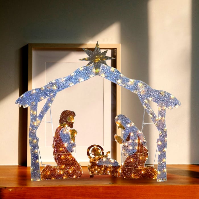 (🌲Early Christmas Sale- 50% OFF) Warm White LED Holy Family Yard Decoration⛪Buy 2 Get Extra 10% OFF & Free Shipping