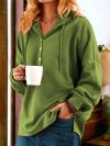 Vintage Solid Color Long Sleeve Buttoned Sweatshirt(Buy 2 Free Shipping)