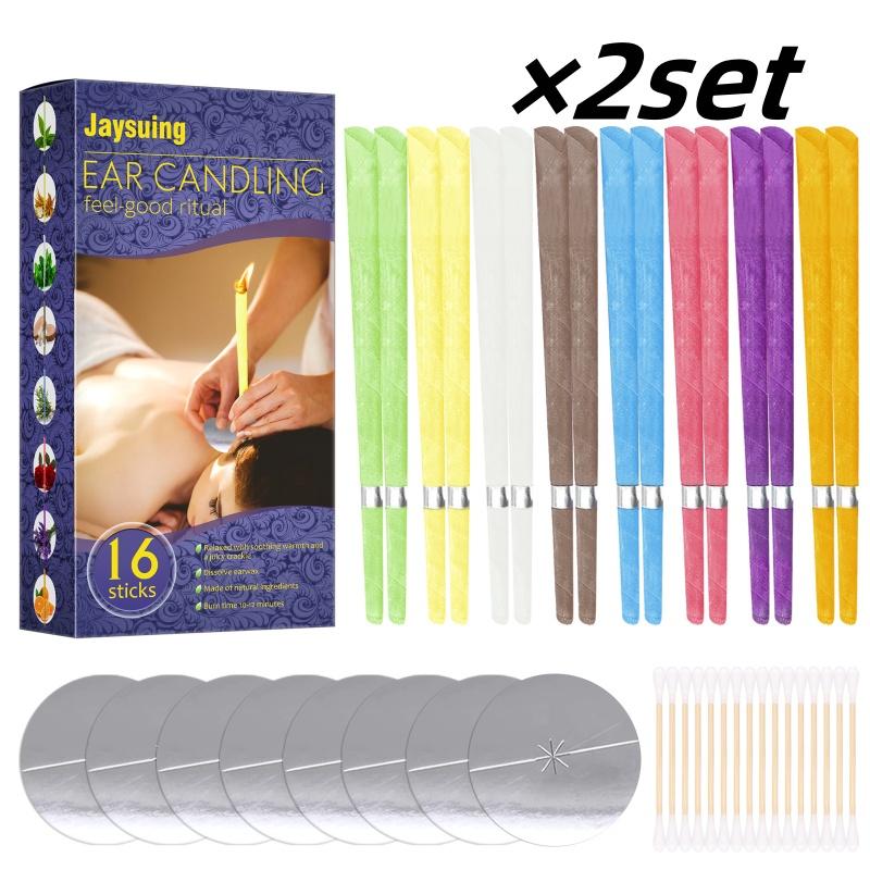 Ear Candle Set (16 Pcs) 🕯️ – Natural Paraffin in 8 Calming Scents for Relaxation & Stress Relief