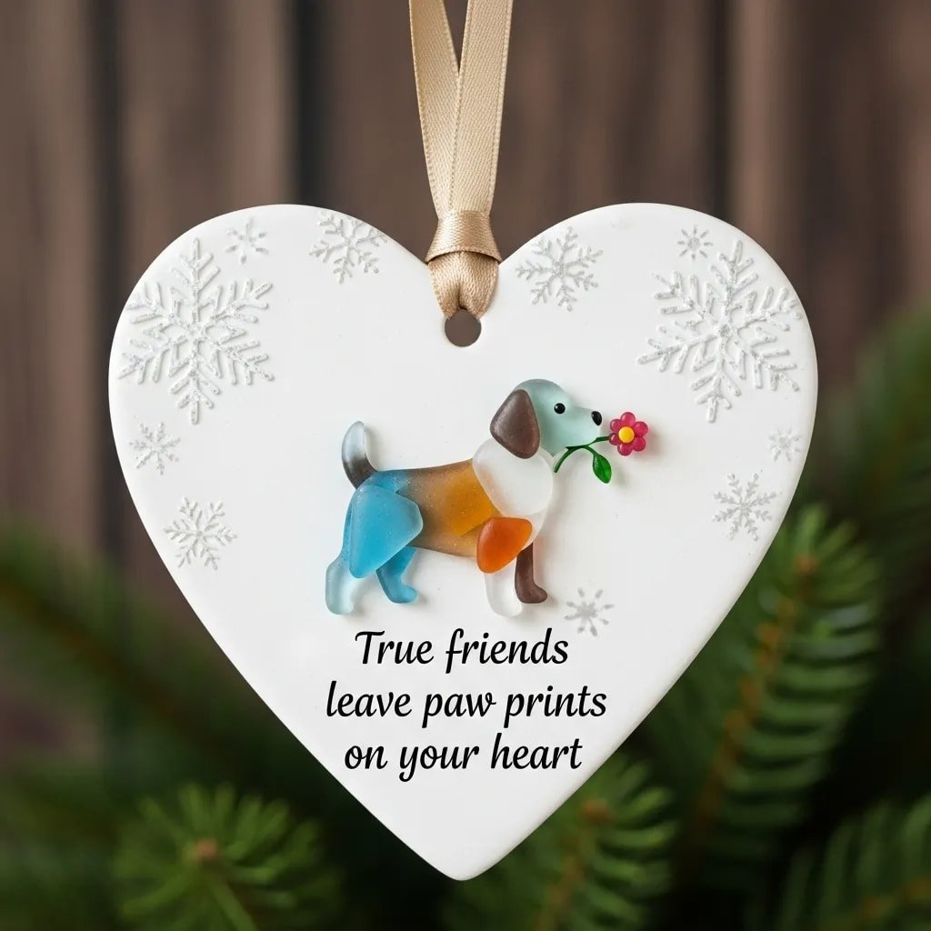 🌊💙Treasures of the Sea, Symbols of Friendship – ❤️ Sea Glass Heart Ornaments✨