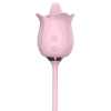 Lurevibe - 3-in-1 Blooming Sexy Pink Rose Toy Rotating Pearls Telescopic Tongue-licking Vibrator
