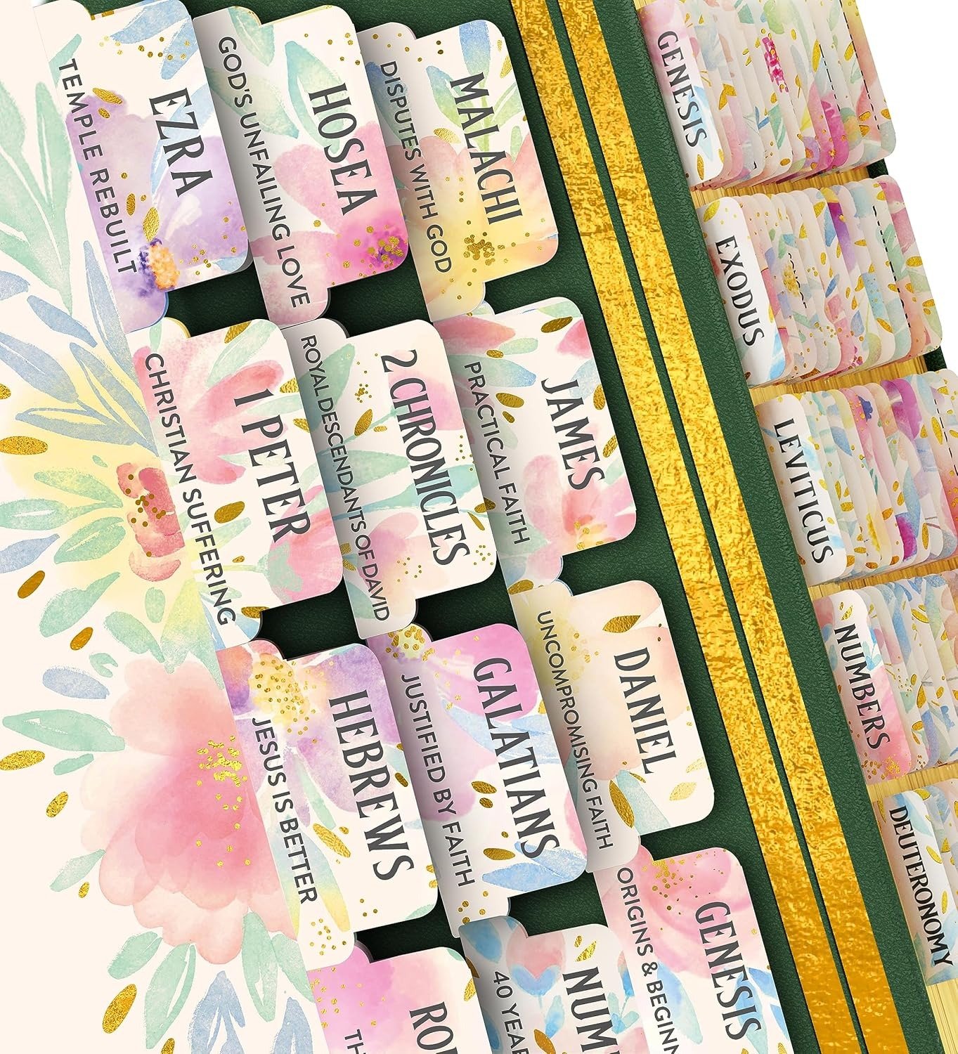 🙏🌸Floral Bible Tabs 66 Peel-and-Stick