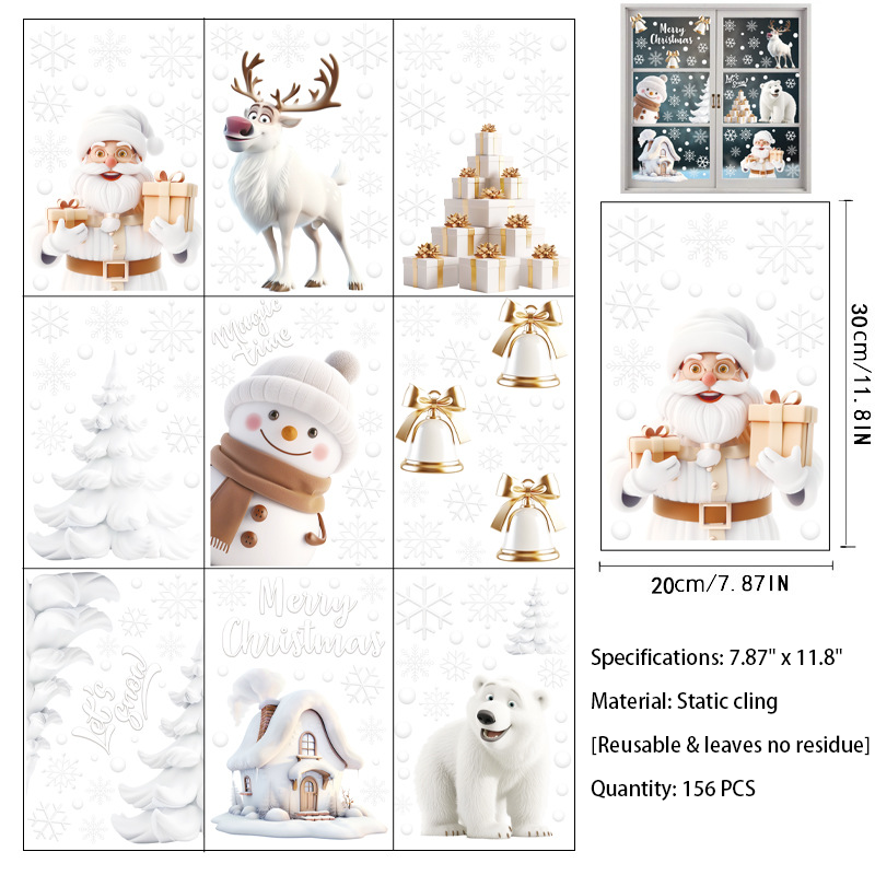 🔥Last Day Sale 59% OFF - 🎄3D Vision Christmas Window Stickers for Glass