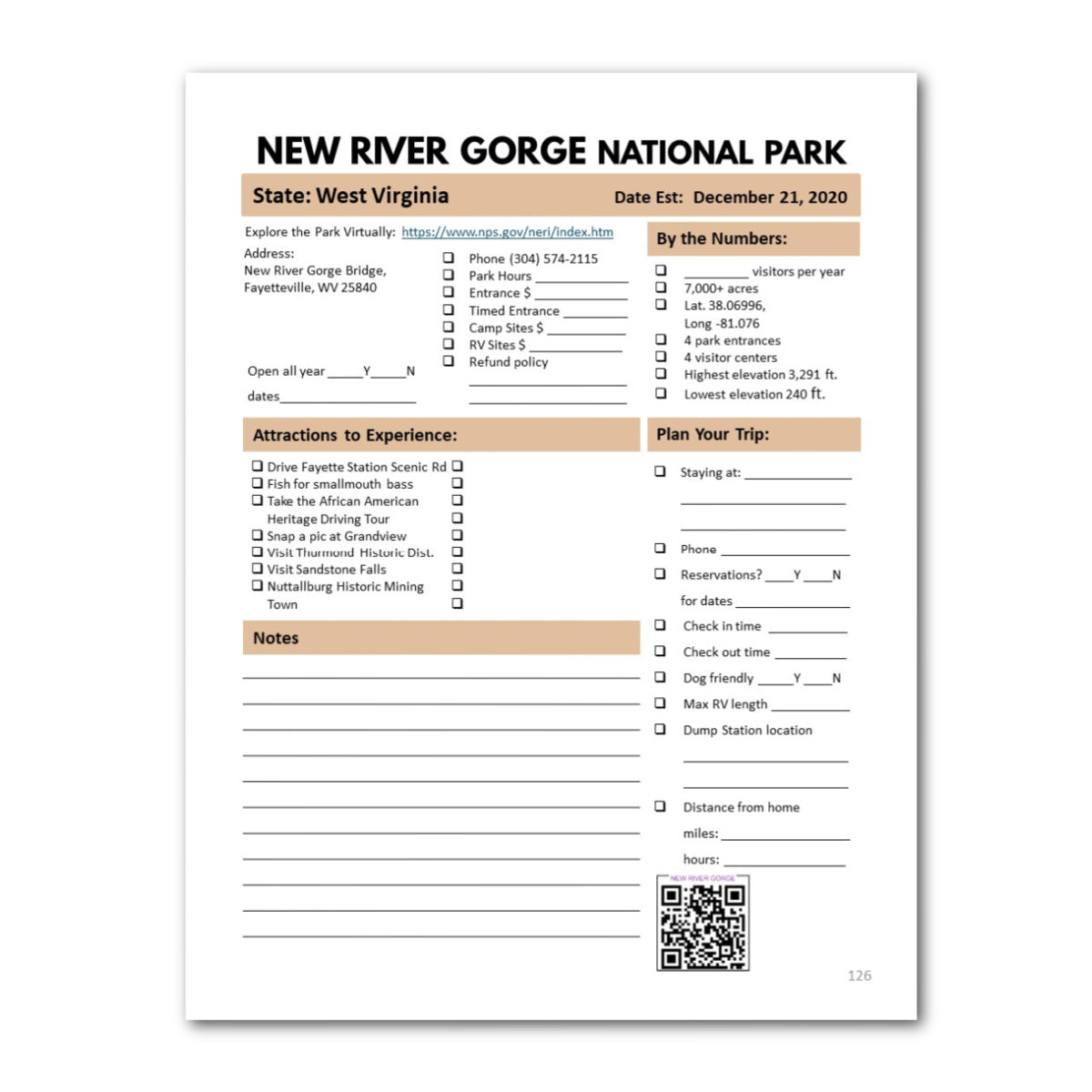 National Parks Bucket Journal 2024 Edition