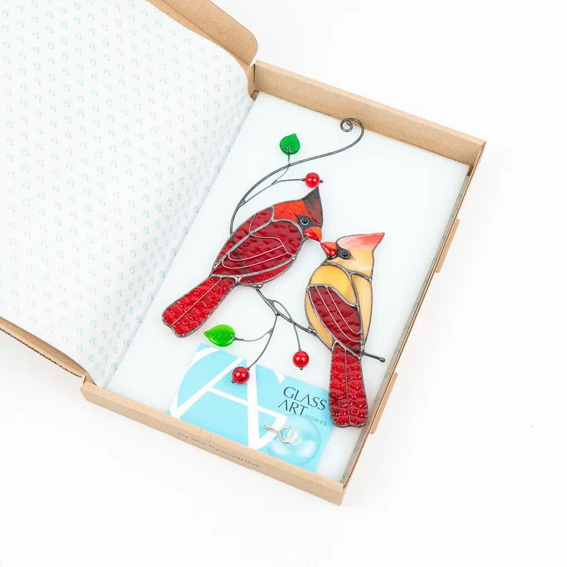 (🌲EARLY CHRISTMAS SALE - 49% OFF) Glass window hangings Christmas gift Stained glass bird suncatcher