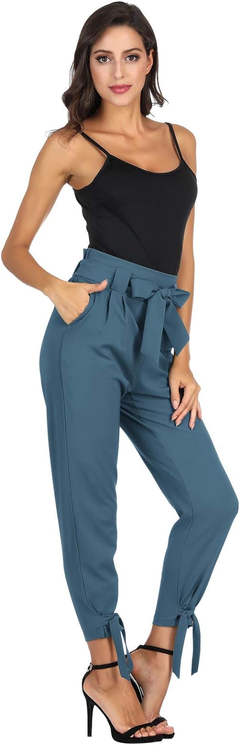 GRACE KARIN Womens Casual High Waist Pencil Pants with Bow-Knot Pockets for Work