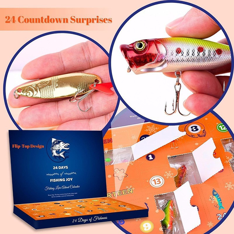 (🎄Christmas Hot Sale - 49% OFF) 🎅24Pcs Fishing Lures Christmas Advent Calendar