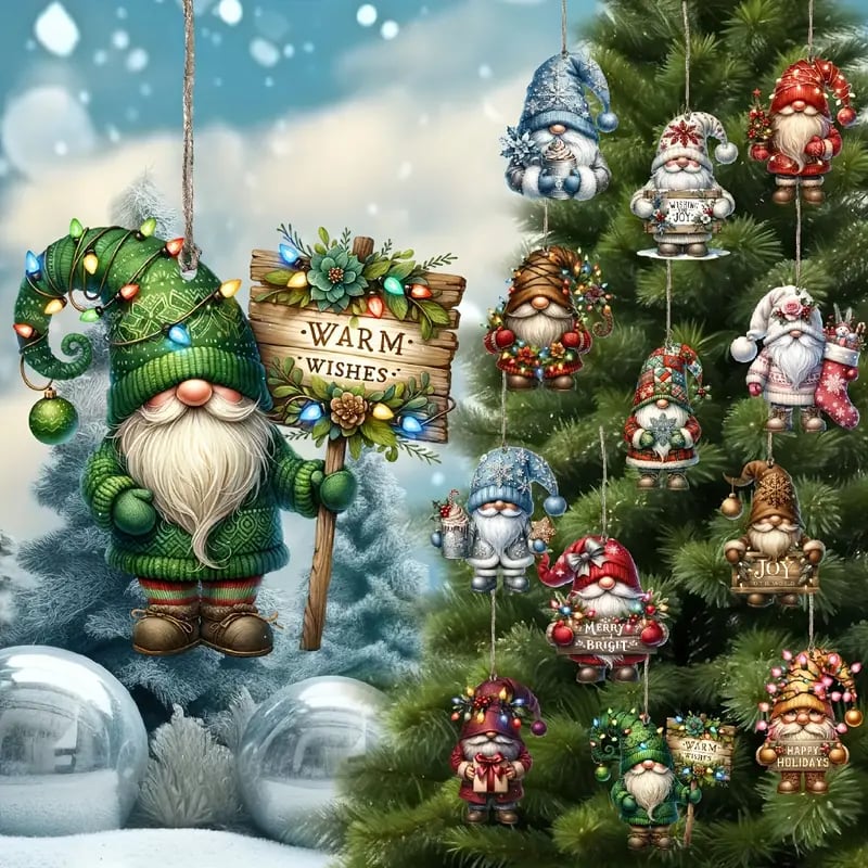 🌲Early Christmas Sale 50% Off🎁Wooden Dwarf Christmas Tree Ornaments Set (12pcs)🔥Buy 2 Free Shipping