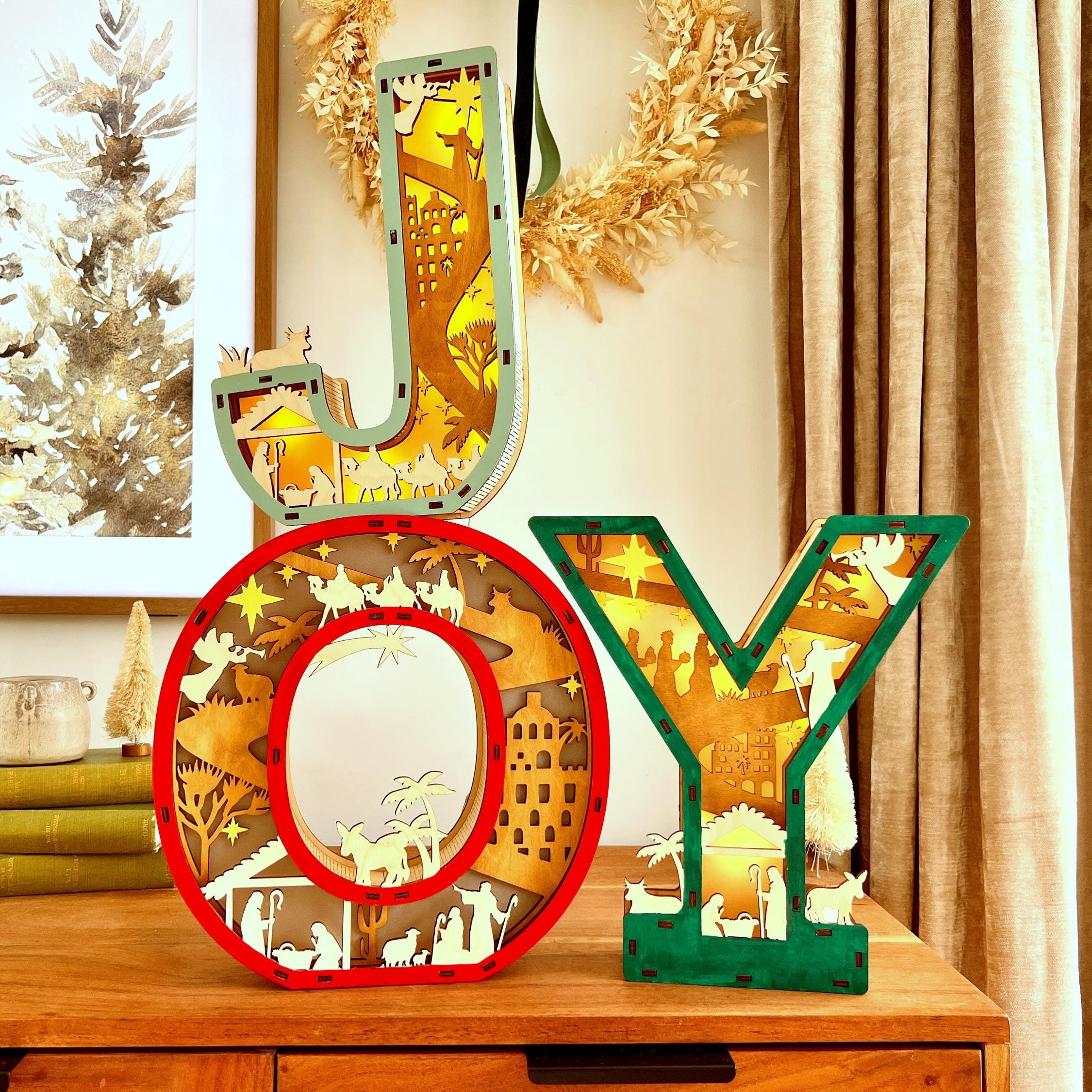 3D Nativity Monogram Ornament With Light