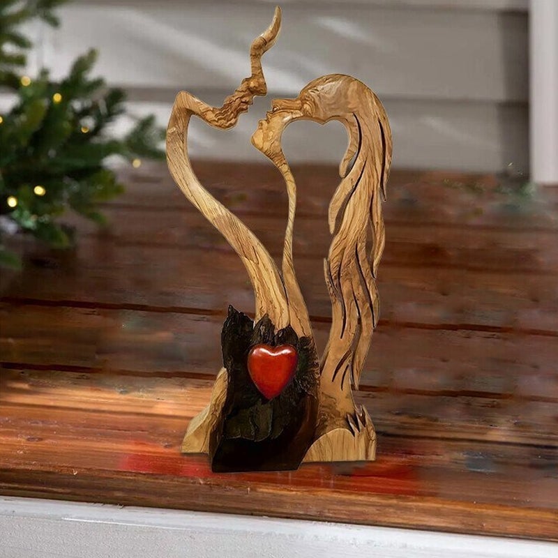 💖Handmade Love eternal Resin wood-look decoration ornaments