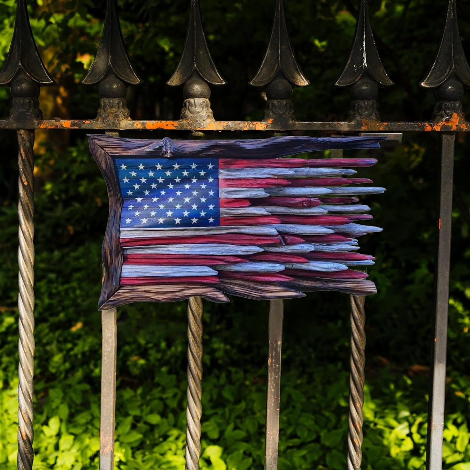 🔥Handmade Honor US Flag With Cypress Trim