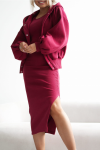 Women's Hooded Button Cardigan Sweatshirt + Side Slit Dress Set