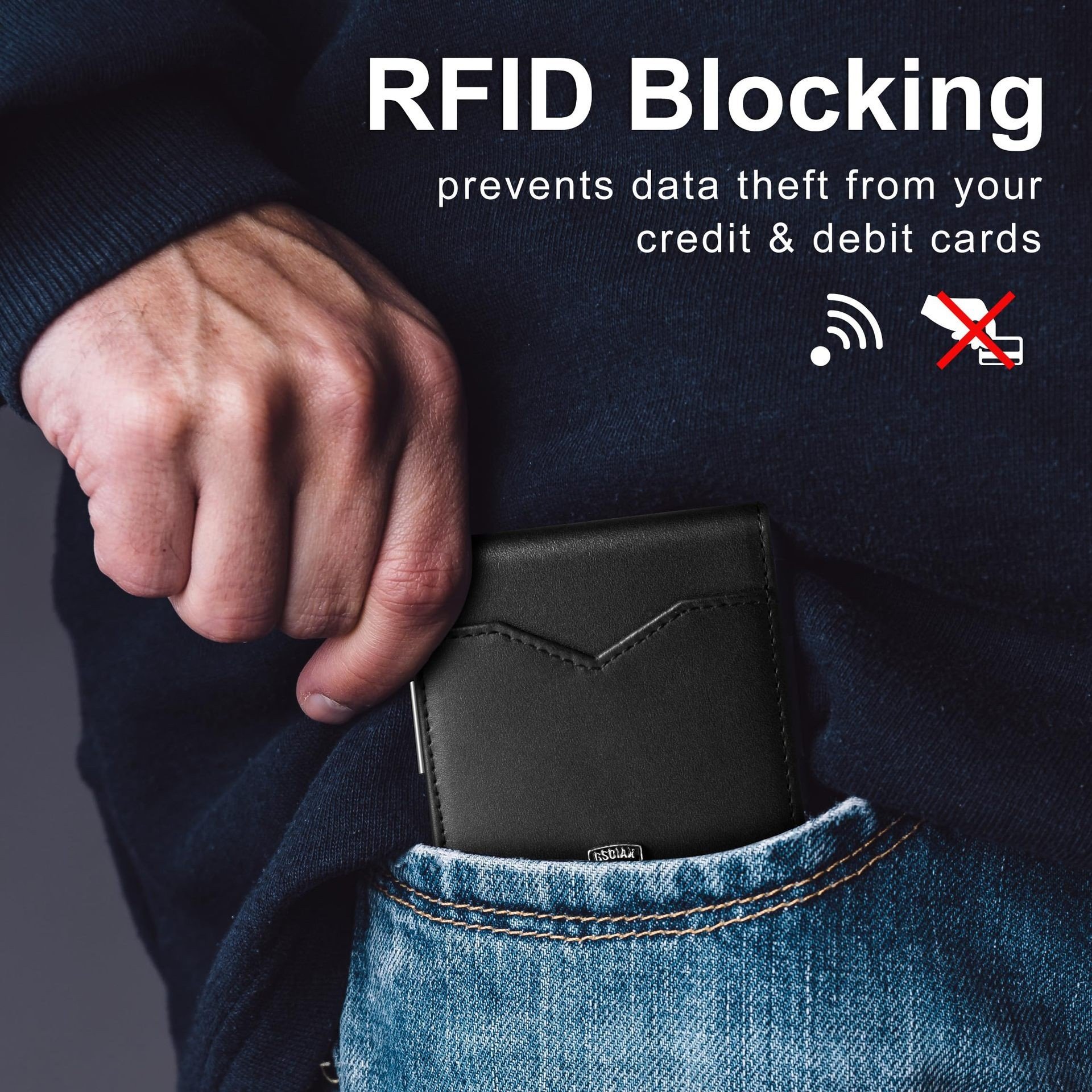 🔥Father's Day Promotion 70% OFF💥Men's Slim Leather RFID Blocking Wallet - Minimalist Carbon Fiber Bifold