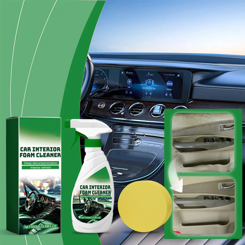 Tiktok Summer Sale🎉Effective Car Interior Foam Cleaner with Sponge