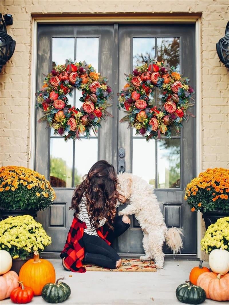 🔥Last Day Promotion - 60% OFF🎁💖Fall Peony And Pumpkin Wreath - Year Round Wreath