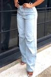 Women's fashionable eyelet decoration jeans