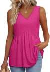 ⏰LAST DAY SALE 50% OFF💥Women Dressy Sleeveless V Neck Babydoll Tank Tops