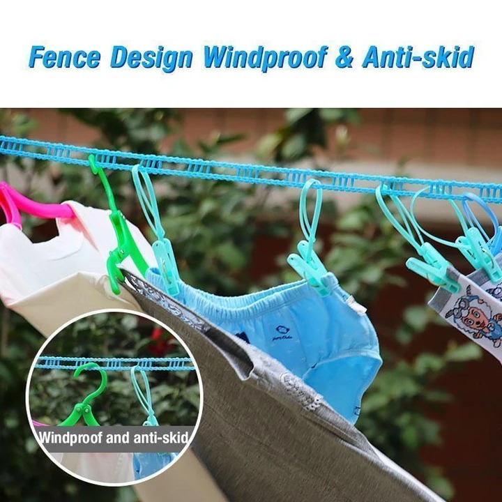 (🔥Summer Hot Sale - Save 50% OFF) Windproof Non-Slip Clothesline & Buy 2 Get 1 Free