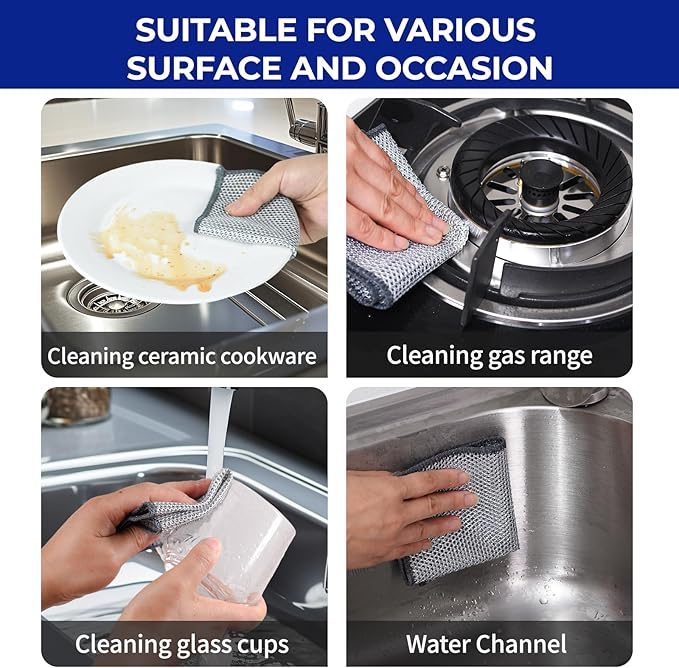 🔥LAST DAY 50% OFF🔥Multipurpose Wire Dishwashing Rags for Wet and Dry