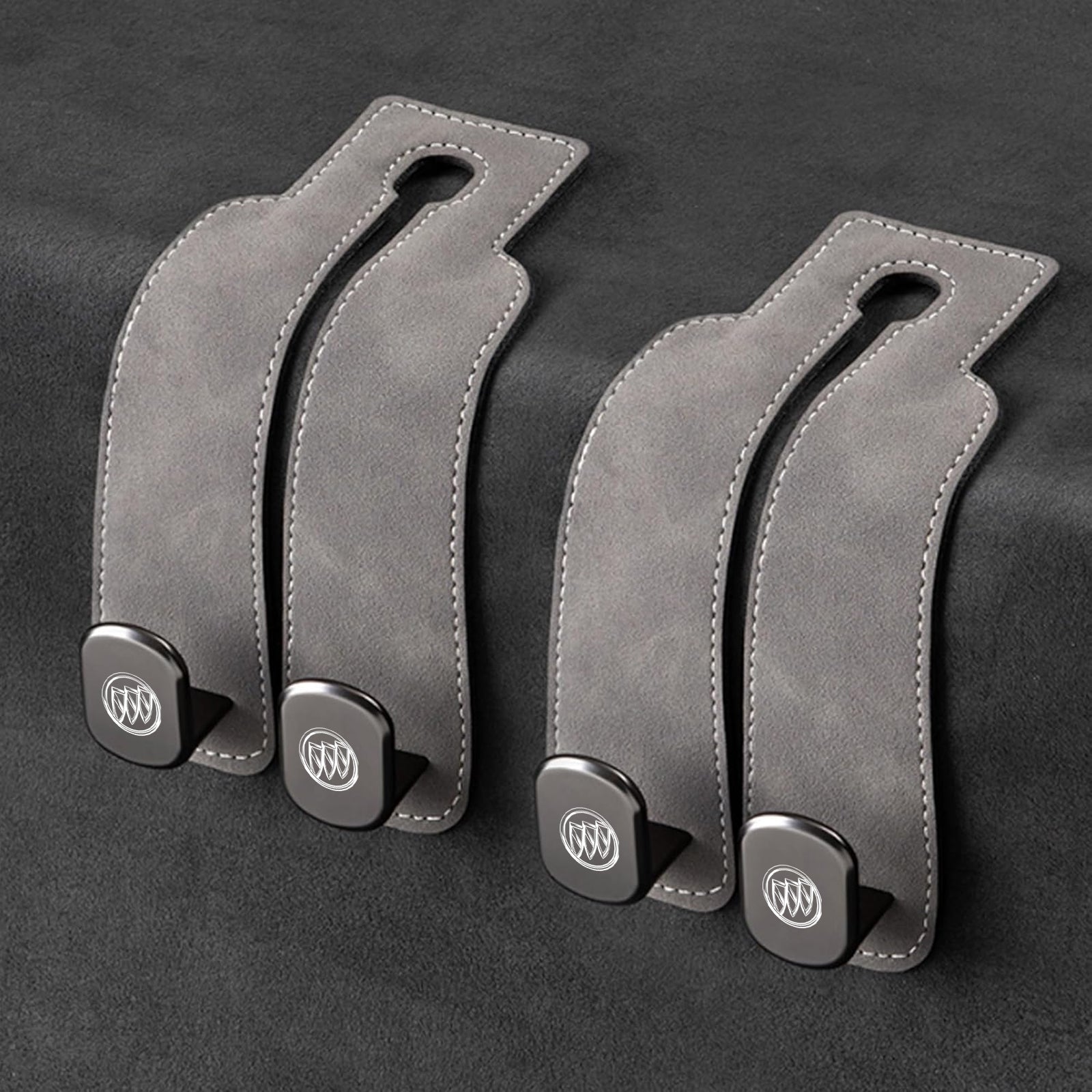 TwinHook Leather Car Headrest Hangers