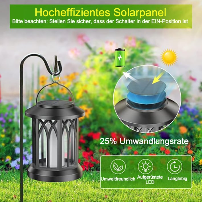 🔥Letzter Tag 50% RABATT-Verbesserte flackernde Flammen-Solarlaterne für den Außenbereich, wasserdicht