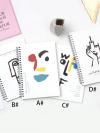 Abstract Face Print Spiral Notebook 1 pack