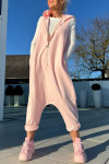 Women's Hooded Zipper Casual Harem Jumpsuit