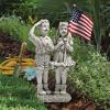 Handmade Patriotic Flag Children Statue