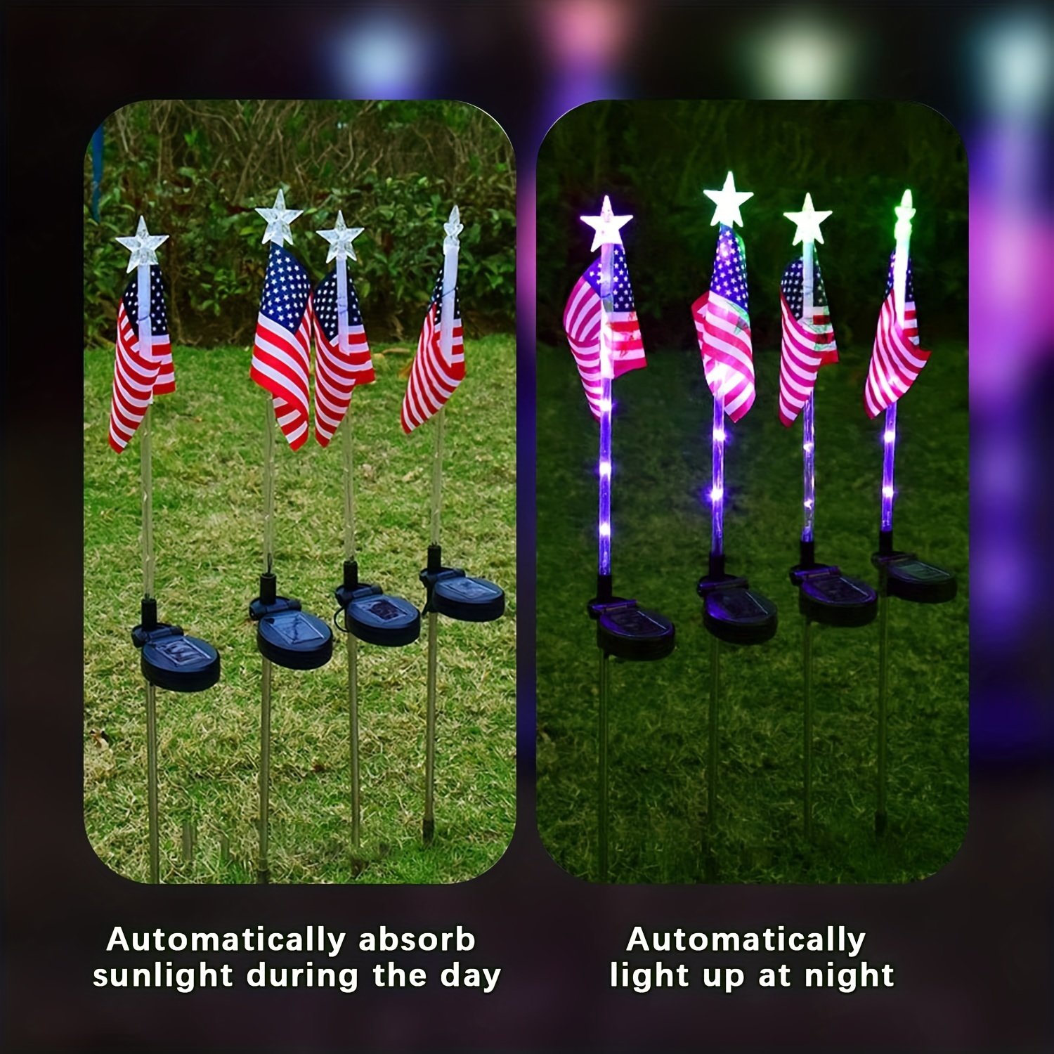 🔥Last Day Promotion 48% OFF-🎁- American advanced flag light LED solar light string