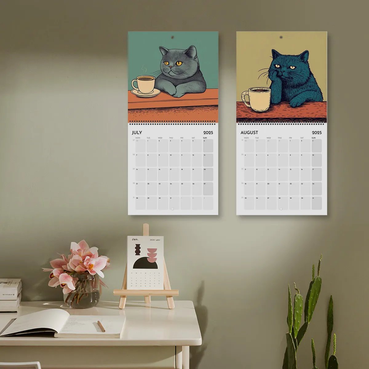 📅Year-end Promotion 50% Off🐈2025 Cat Calendar - Cats Chillin' With Coffee