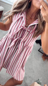 Women's V-neck Strappy Striped Casual Dress