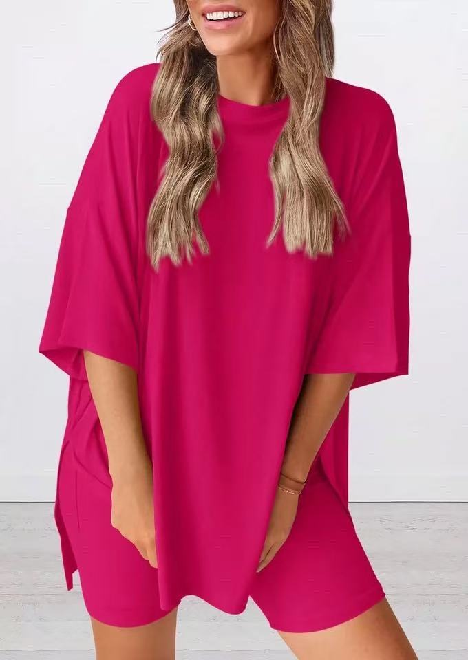 💝 2025 Sommer Casual Oversized Shirts Shorts Passendes zweiteiliges Lounge-Set für Frauen