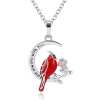 (🌲EARLY CHRISTMAS SALE - 50% OFF) 🐦Cardinal Heart Pendant Necklace - Buy 2 Get Extra 10% OFF & Free Shipping