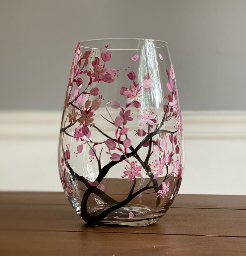 🔥Last Day Promotion - 70% OFF🎁Four Seasons Tree Wine Glasses - Hand Painted Art