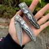 Damascus steel Folding pocket knife, travel knife for outdoor camping, hunting