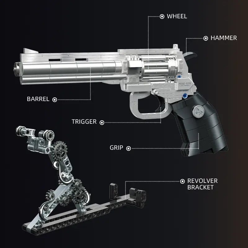 🎁TikTok Last Day Sale - 70% OFF🌹Guns & Petals Decorative Revolver Model with Red Roses Silver and Black Metal Art Sculpture Gothic Style⚡Buy 2 Get Free Shipping