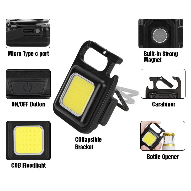 (🎄Christmas Hot Sale - 48% OFF) Cob Keychain Work Light, BUY 5 GET 5 FREE & FREE SHIPPING