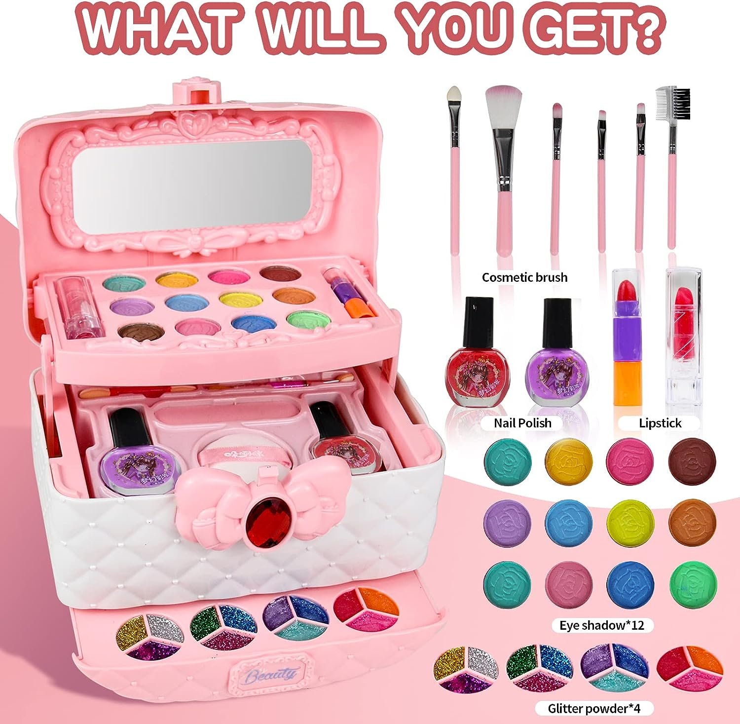 (🔥Last Day Promotion - 50%OFF) Kids Washable Makeup Beauty Kit - Buy 2 Get Extra 10% OFF & Free Shipping