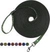 Hi Kiss Dog/Puppy Obedience Recall Training Agility Lead - 15ft 20ft 30ft 50ft 100ft Training Leash - Great for Play, Camping, or Backyard - Black 30ft