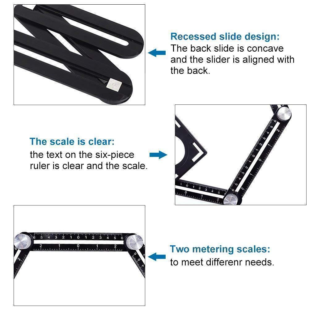 (Summer Flash Sale- 50% OFF) Six-sided Aluminum Alloy Angle Measuring Tool