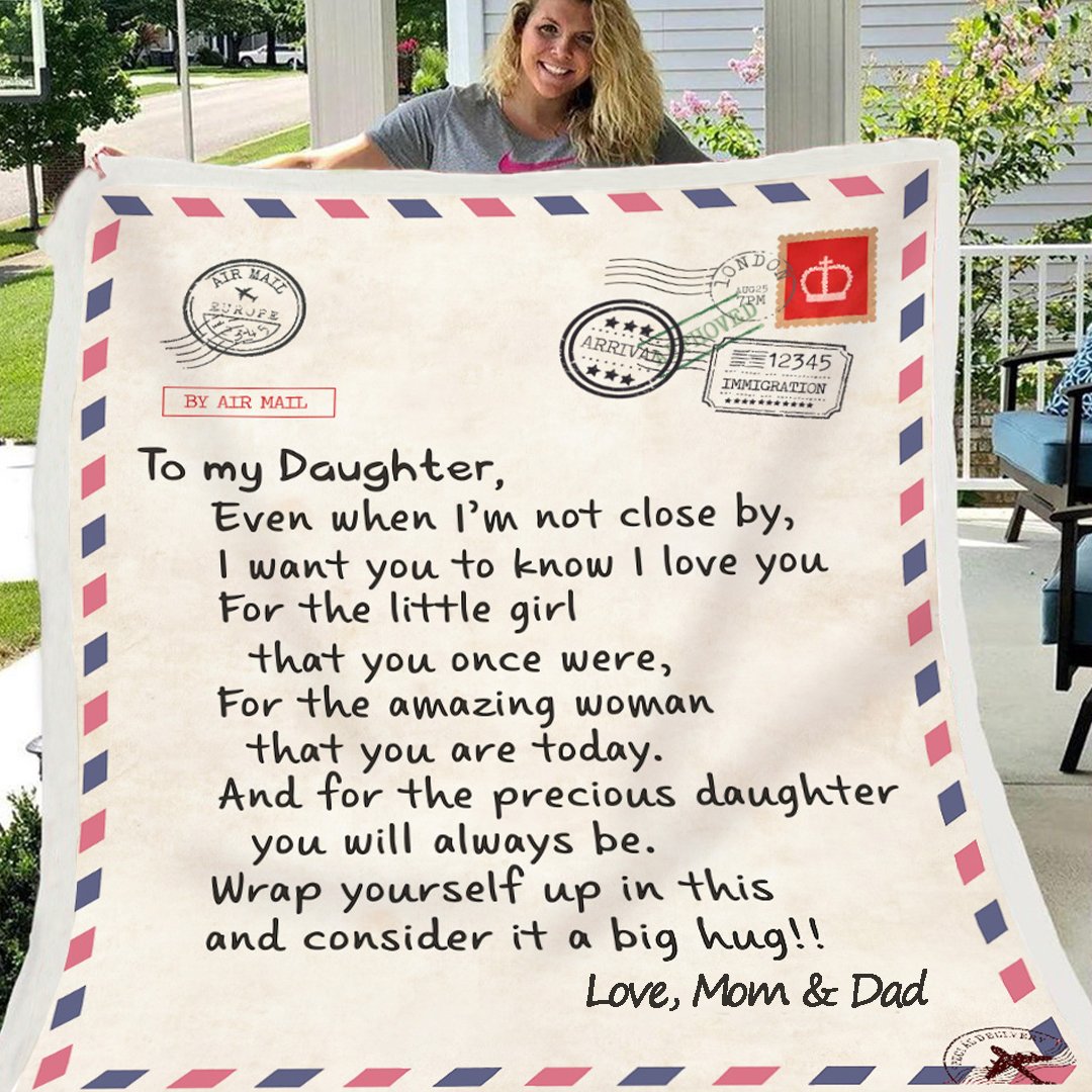 🎁Letter Blanket Gift- Sweet Words To My Daughter