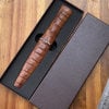 Hand forged Damascus steel knife with wooden sheath