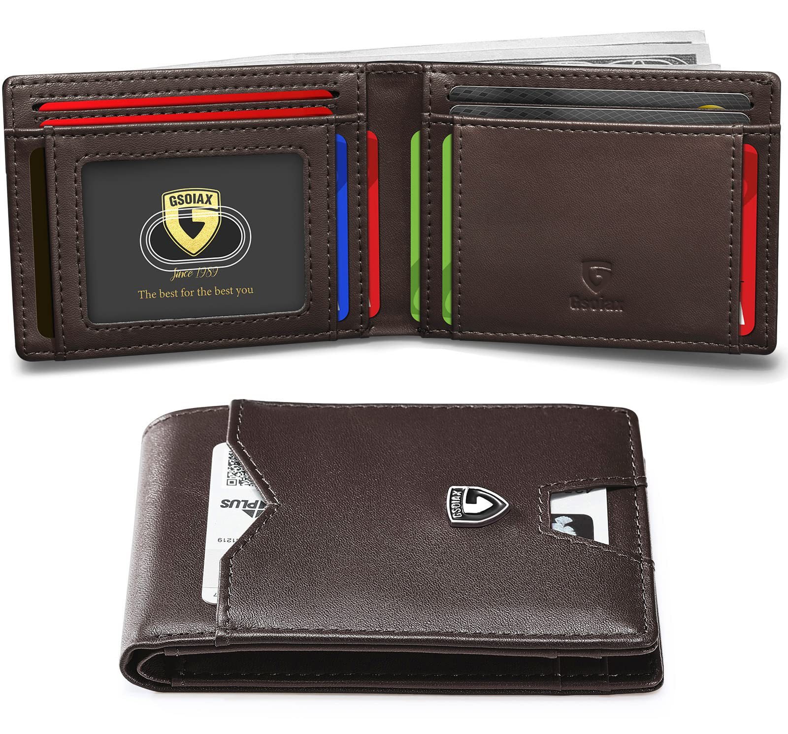 🔥Father's Day Promotion 70% OFF💥Men's Slim Leather RFID Blocking Wallet - Minimalist Carbon Fiber Bifold