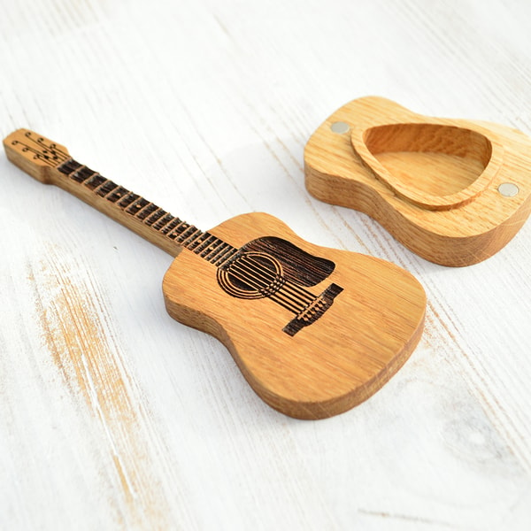 ⏱️Don't Miss It Again! 60% OFF Today! Wooden Acoustic Guitar Pick Box with Stand