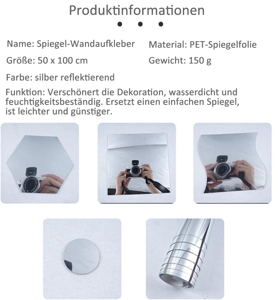 ✨Letzter Tag 49 % Rabatt🔥der nicht zerbricht – selbstklebende Spiegelfolien