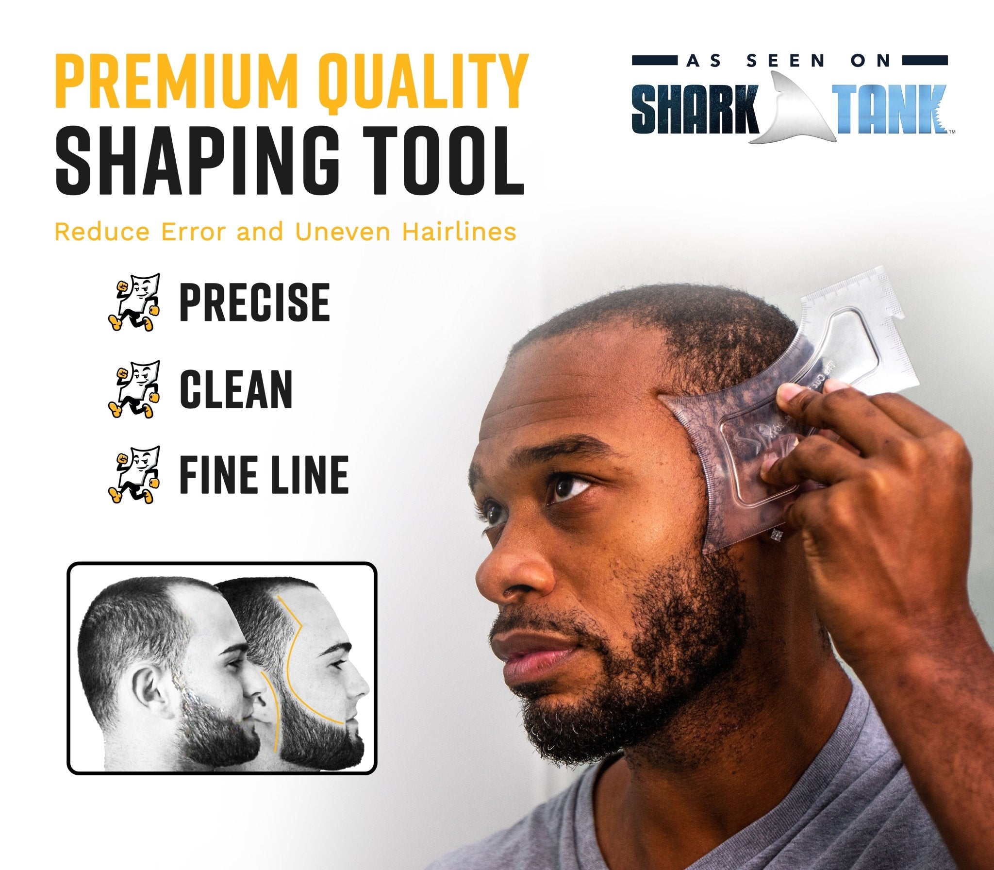 🔥Last Day Promotion 70% OFF🔥Hair Edge Up Trimmer Guide and Beard Shaping Stencil Tool